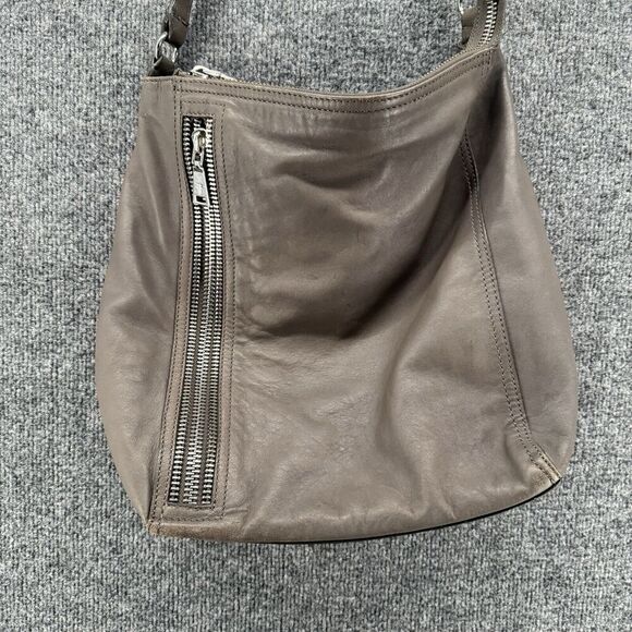 FRYE Soft Leather Bag Lena Gray Hobo Shoulder Handbag Tote Purse Boho Western - Picture 3 of 12